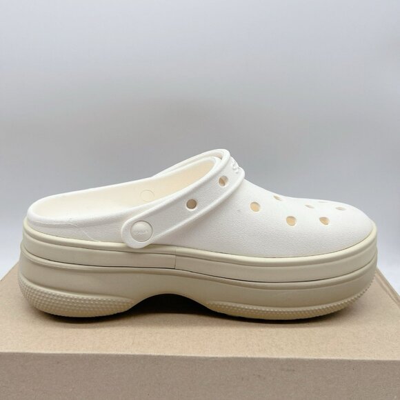 CROCS CLASSIC STACKED CLOG Platform CHALK WHITE Womens US 9 - NEW - Picture 8 of 12